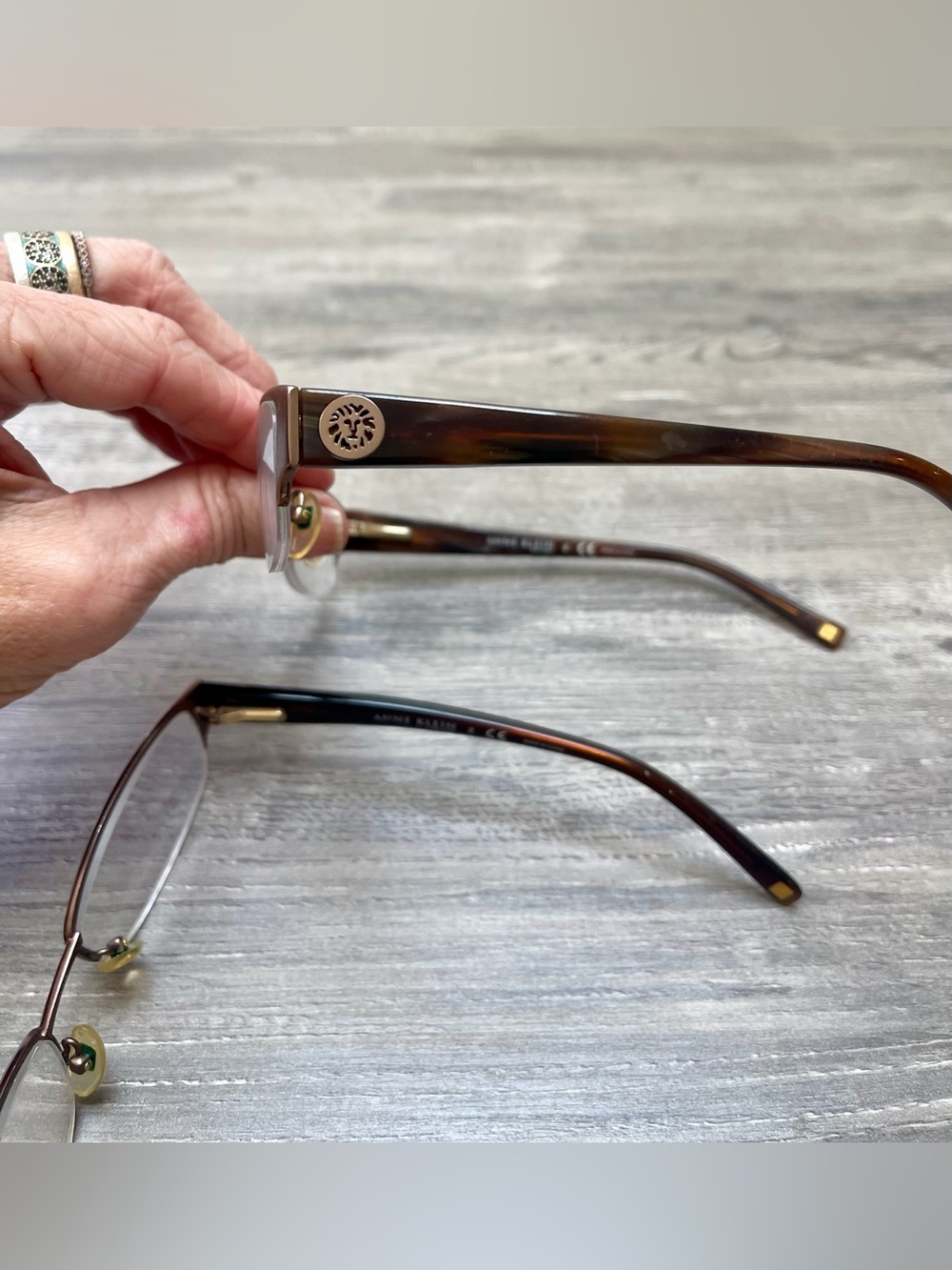 3 pairs Anne Klein Women's Semi-Rim Glasses in Brown and Teal - Picture 4 of 12